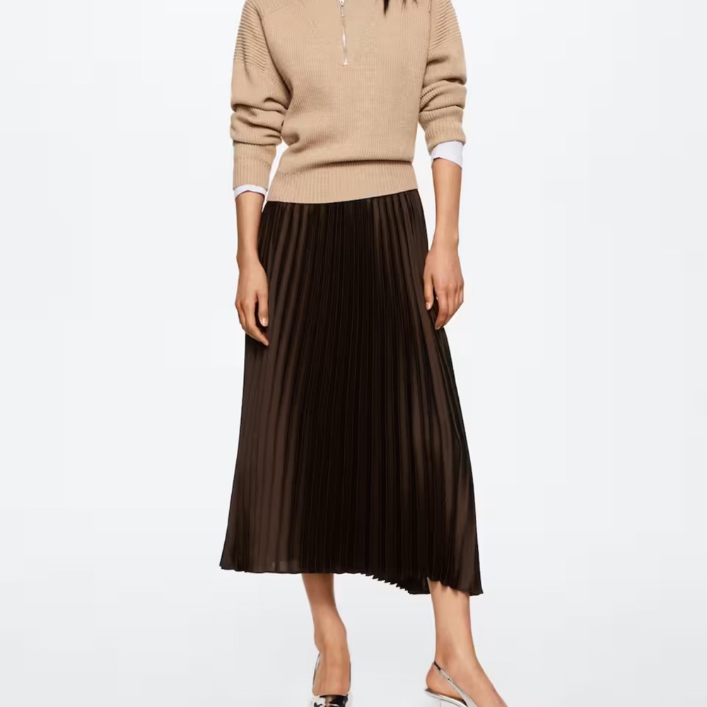mango chocolate pleated skirt